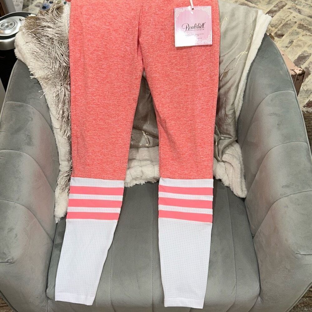 Bombshell sportswear sock leggings nwt orange sz m - Picture 2 of 5
